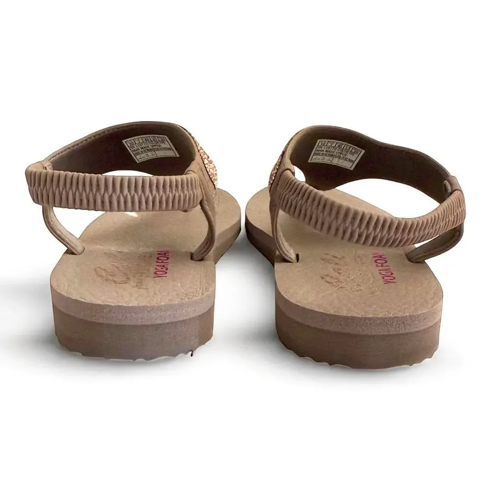 Cali for Skechers Yoga Foam Embellished Sling Back Sandals Taupe -Size 10 - Picture 5 of 8